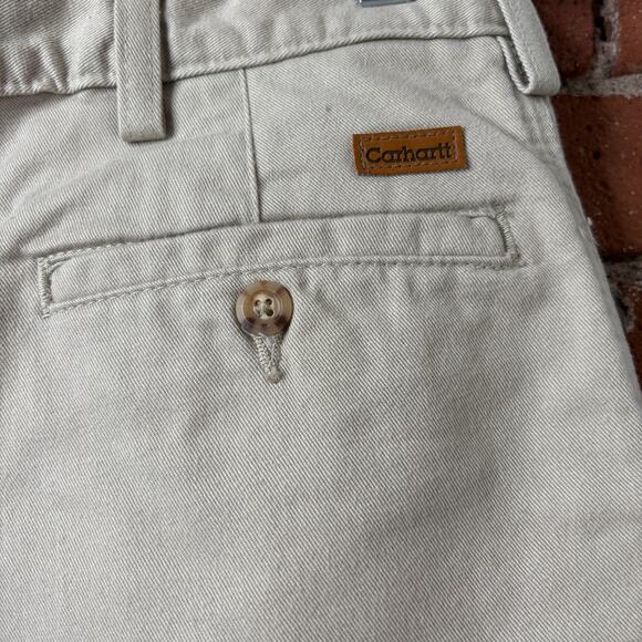 Vintage Carhartt 100% Cotton Khaki Work Shorts Gold Digger US-49 Sz 38 - Picture 4 of 6